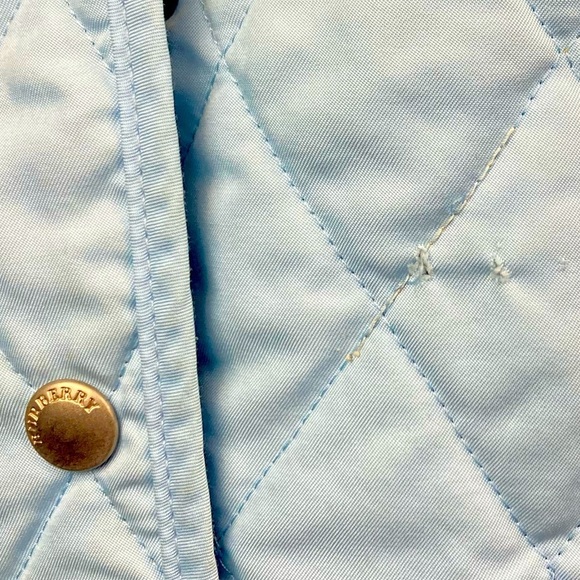 BURBERRY Diamond Quilted Jacket, Nova Check Lining, Light Blue XS - Picture 14 of 15